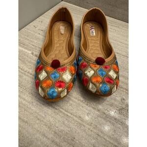 Women’s Desi Colour Indian Ethnic Comfort Footwear Size 42 (10) Mirror Forest